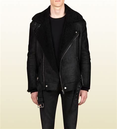 gucci shearling coat|gucci men's coats.